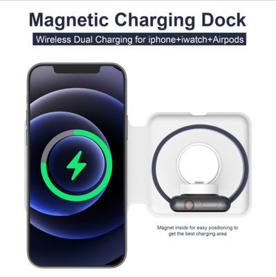 Super Slim 15W pieghevole 2 in 1 caricatore senza fili di duo di Magsafe