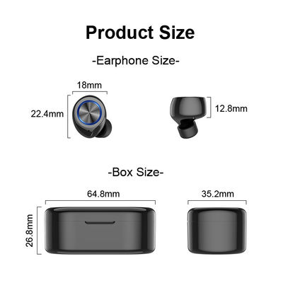 Cuffie di tocco TW80 55mAh Sweatproof Bluetooth dell'impronta digitale