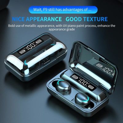 8D circondano la vera esposizione di LED senza fili della cuffia avricolare F9 Mini Invisible Button